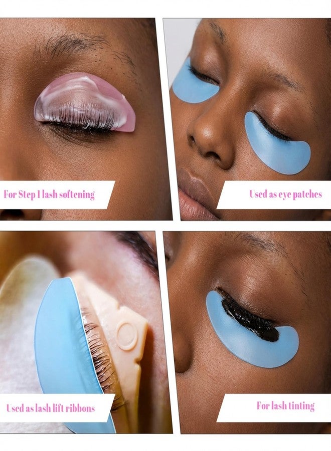 KFHENSOMR 4Pcs Lash Lift Shields Flat Korean Lash Lift Pads Super Sticky Glueless For NO.1 Perm Soften Lashes Lifting Rods For Salon Usage Flatter Rods Eyelash Perm Tools For Perming Lashes Thoroughly Pink Blue - Image 5